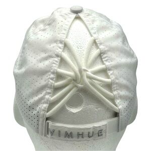 NEW - Vimhue Strapback Hat Ponytail White 53 Adjustable Laser Cut Solid